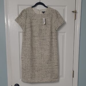 Ann Taylor Cream Tweed Mini Dress